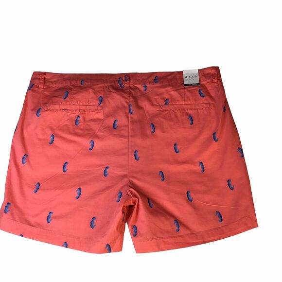 Chino Short Women's Size 14 Orange Chino Pockets Patterned Cotton Sea Horse - Picture 1 of 13